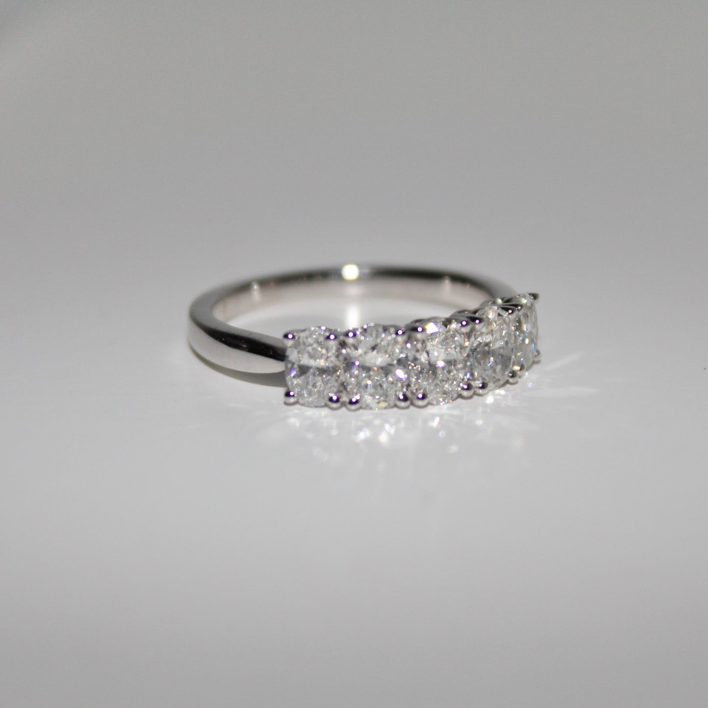 Oval Diamond Wedding Band