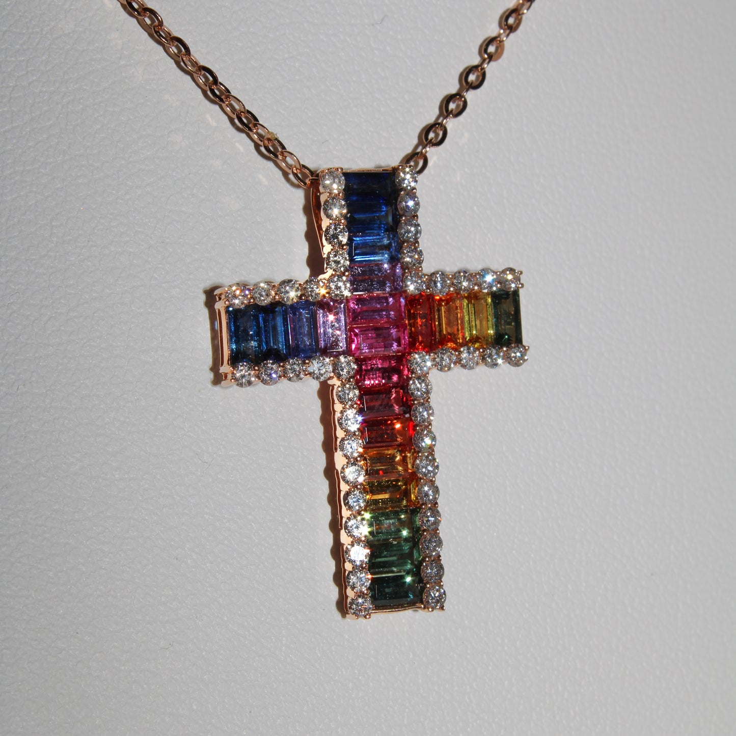 Rainbow Sapphire Cross