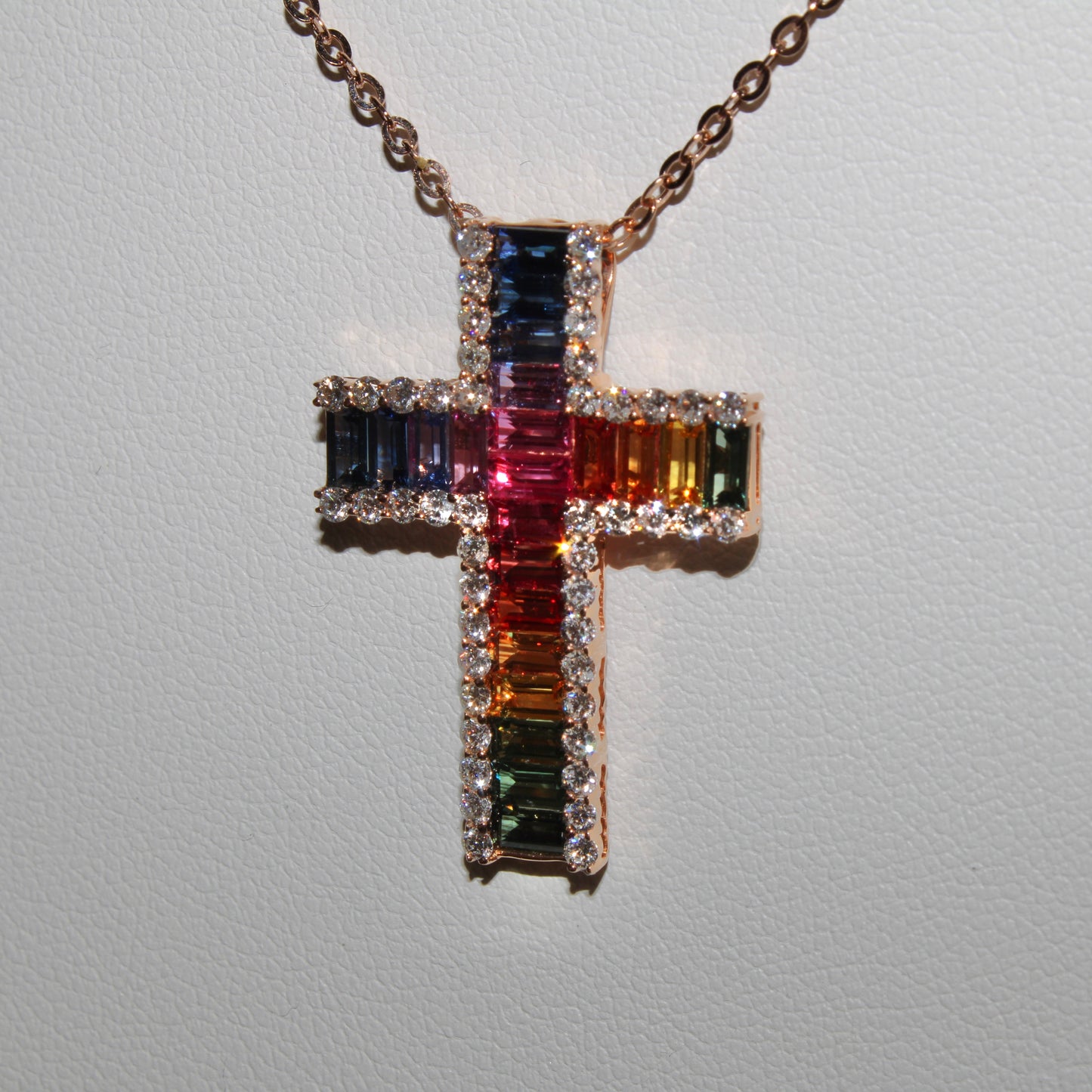 Rainbow Sapphire Cross