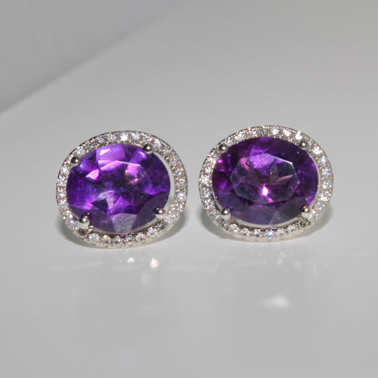 Amethyst Stud Earrings