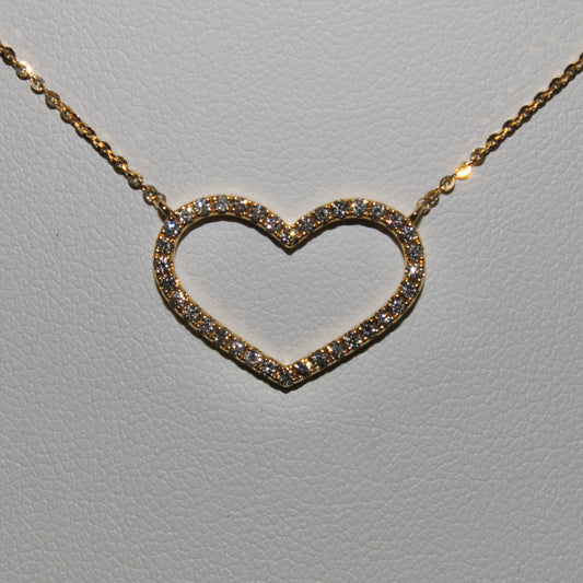 Diamond Heart Necklace Yellow