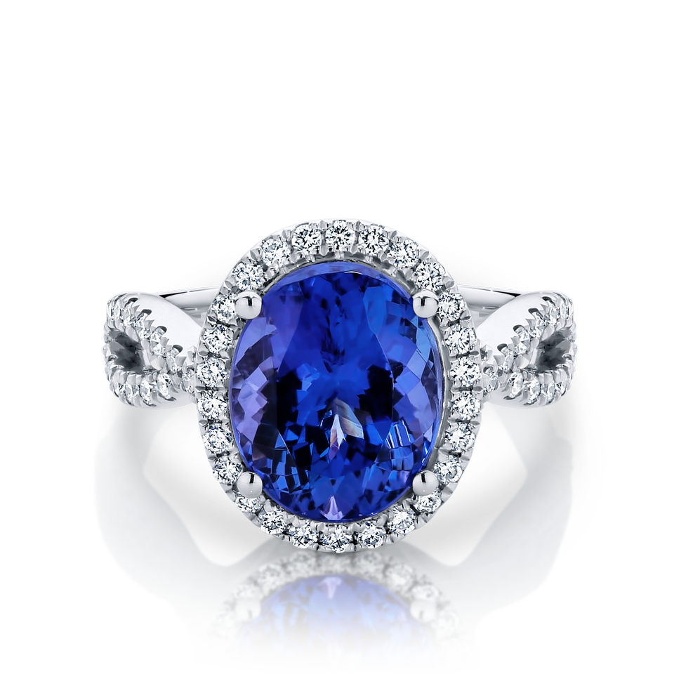 Halo on sale tanzanite ring